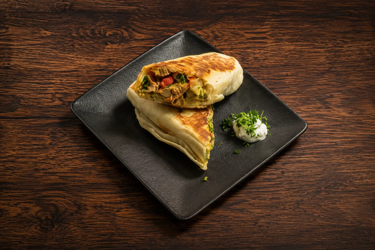 Chicken shawarma platter at King's Restaurant Saint Adolphe